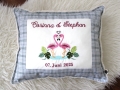 Bild 2 von Kissen zur Hochzeit mit Name und Flamingo  40x40 grün