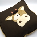 Bild 2 von Kissen Kuh braun beige