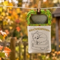 Bild 2 von Wäscheklammerbeutel Klammerbeutel bestickt mit Fuchs 70-80 Holzklammern  / (Variante Motiv) beige Streifen mit Fuchs