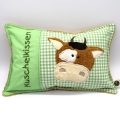 Bild 1 von Kissen Kuh klein 35x23cm  / (Variante) mit Spruch 