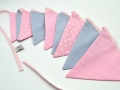 Wimpelkette rosa grau