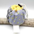 Bild 2 von Toilettenpapierbeutel Klopapier Camping Beutel grau gelb Blumen