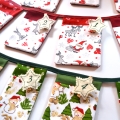 Bild 2 von Wimpelkette Adventskalender grün rot bunt Schneemann Wichtel